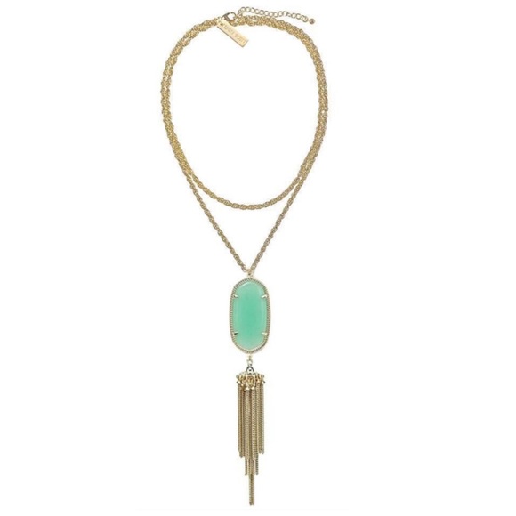KENDRA SCOTT • Gold Rayne Chalcedony Tassel Necklace - Picture 2 of 4